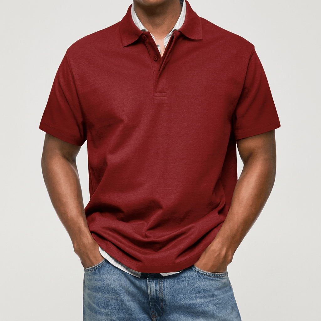 TEXTURED KNIT POLO SHIRT FOR MEN