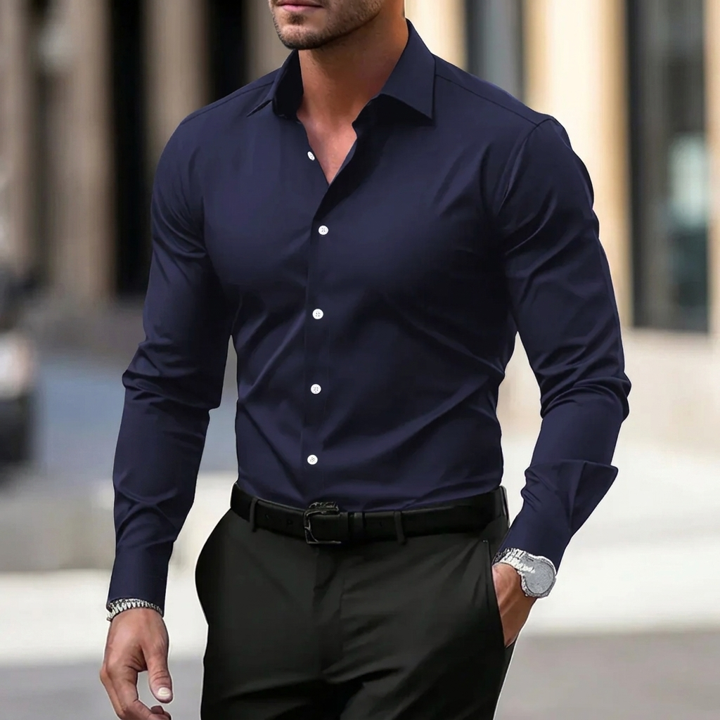 VELVET COLLAR SHIRT FOR MEN