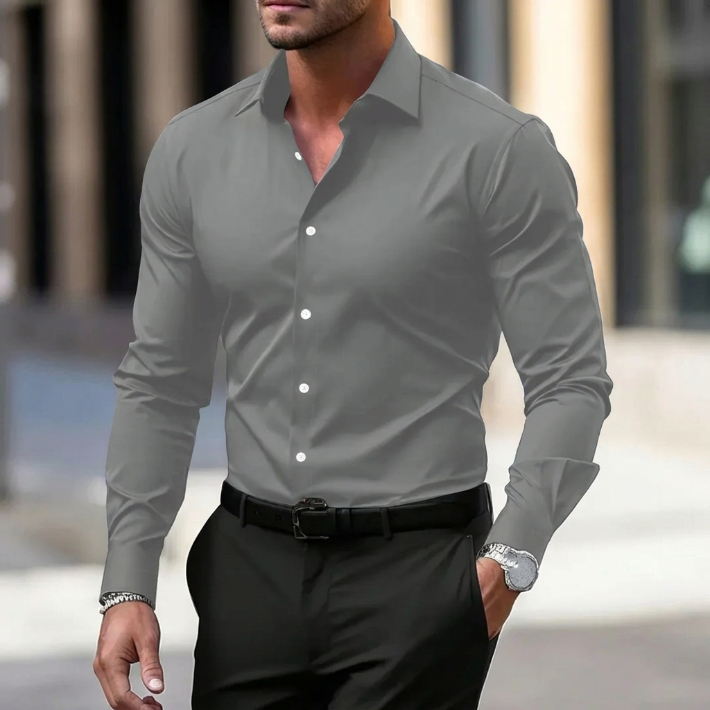 VELVET COLLAR SHIRT FOR MEN