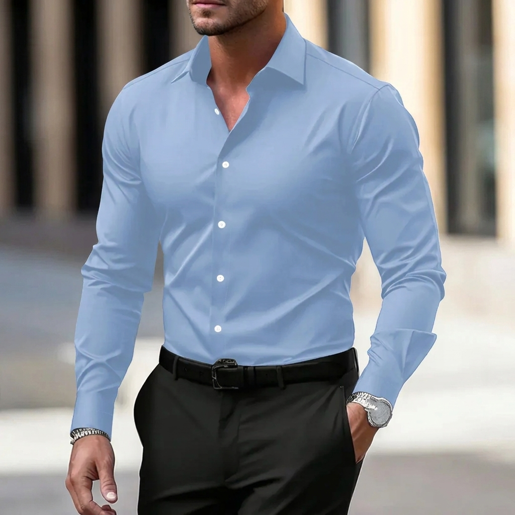 VELVET COLLAR SHIRT FOR MEN
