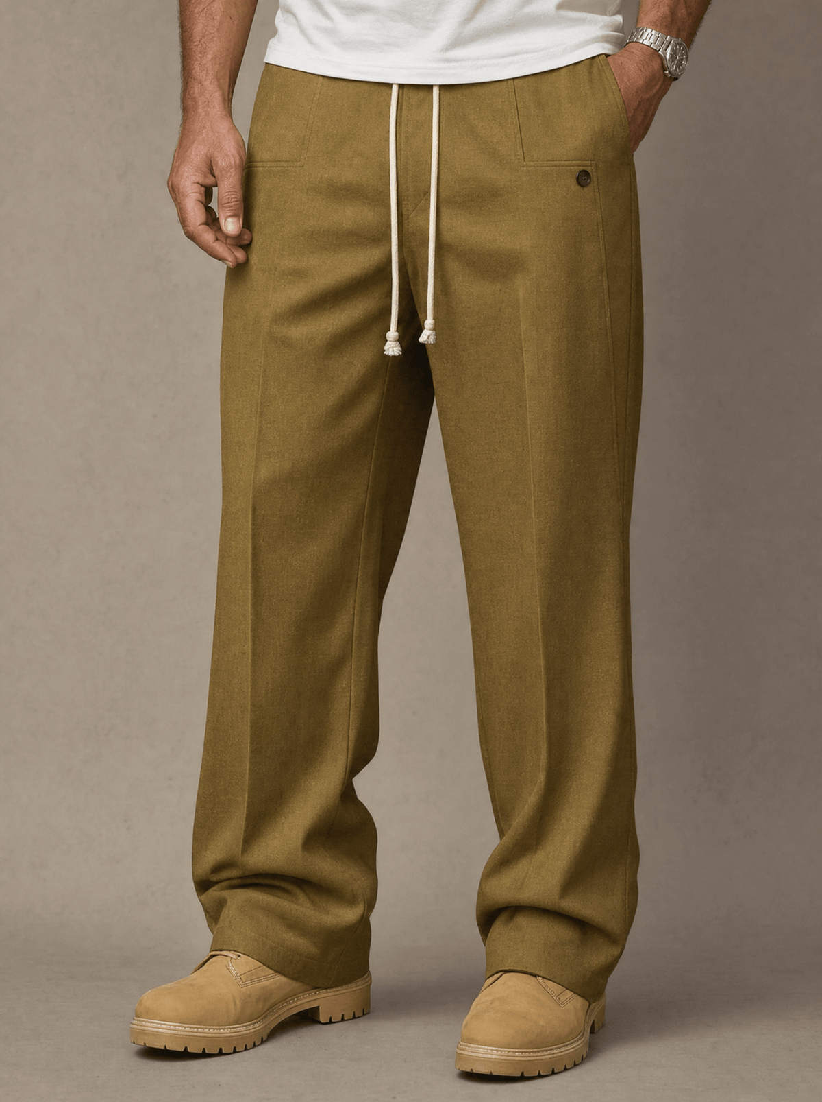 RELAXED COTTON TROUSERS FOR MEN