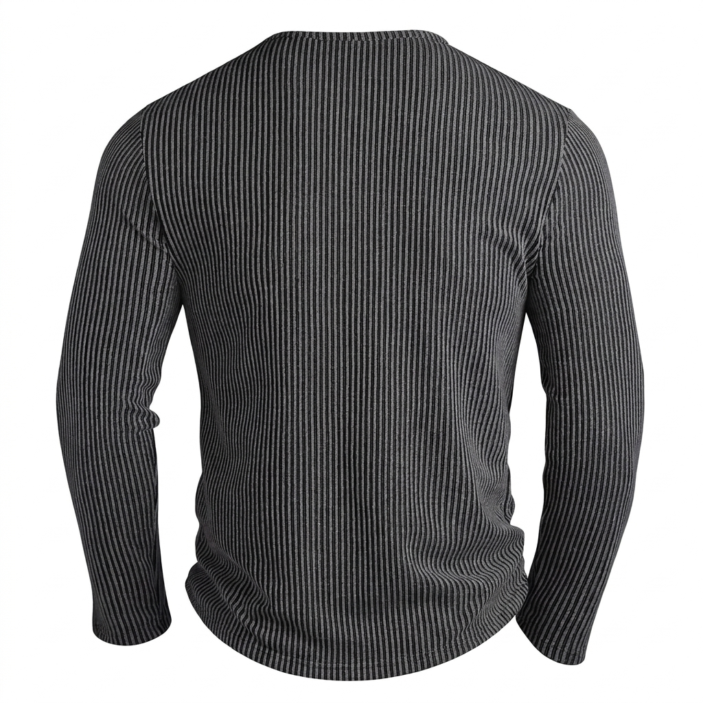 TEXTURED KNIT HENLEY SHIRT FOR MEN
