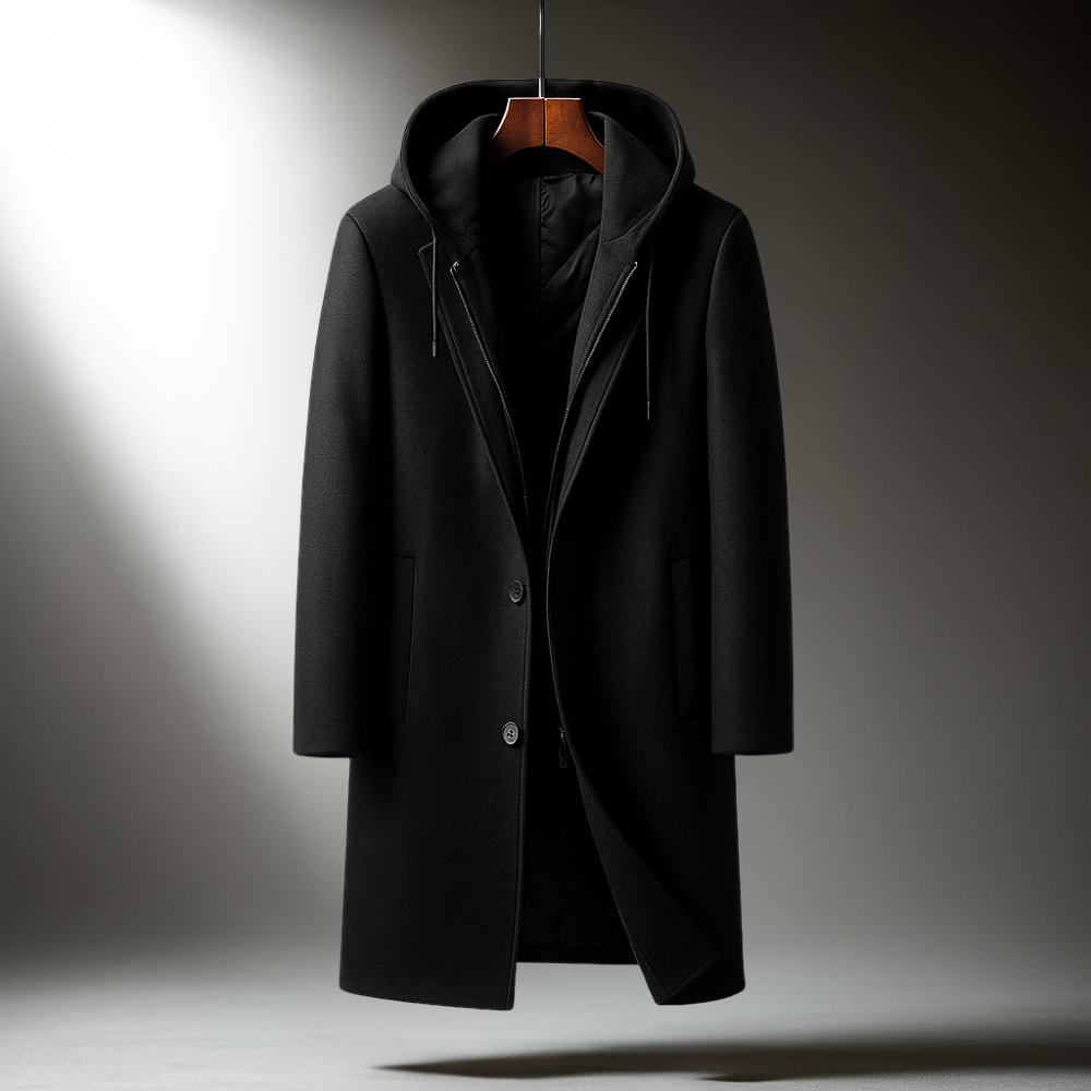 WENTWORTH LONDON | WOOL HOODED COAT FOR MEN