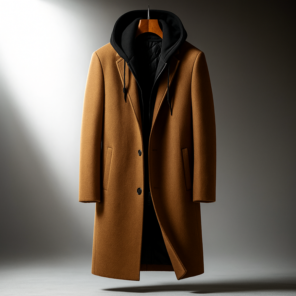 WENTWORTH LONDON | WOOL HOODED COAT FOR MEN
