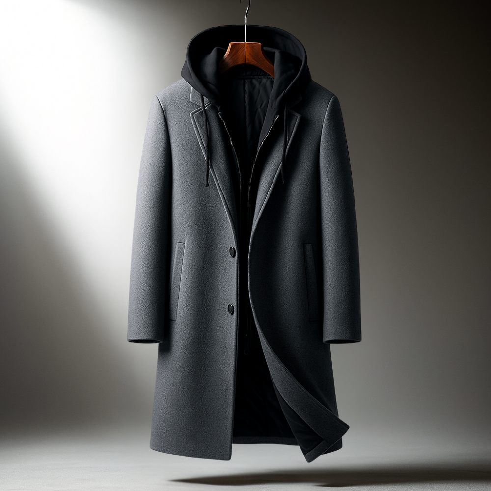 WENTWORTH LONDON | WOOL HOODED COAT FOR MEN