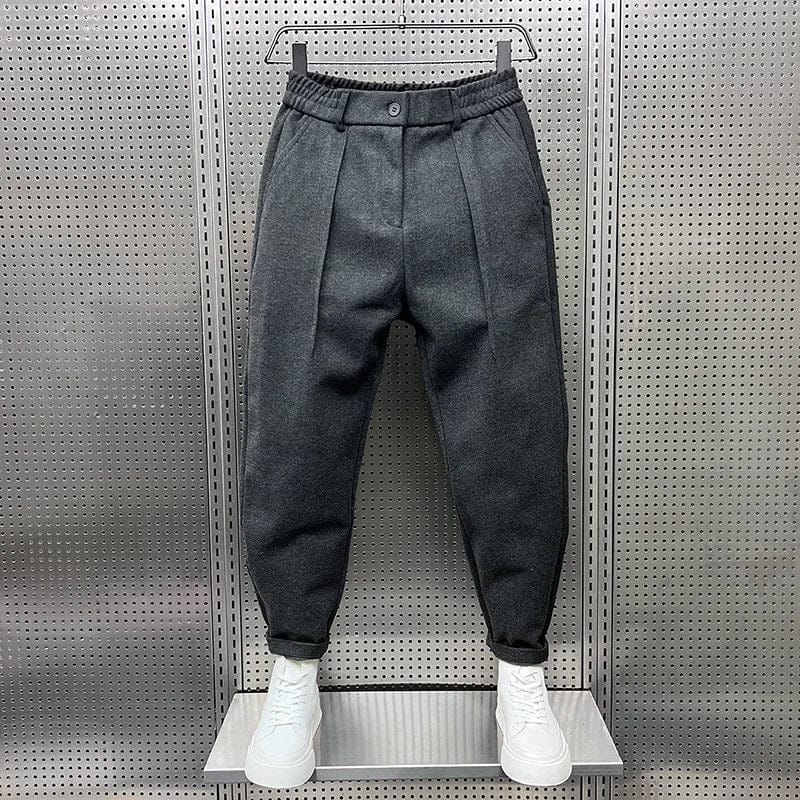 TAPERED WOOL BLEND TROUSERS FOR MEN