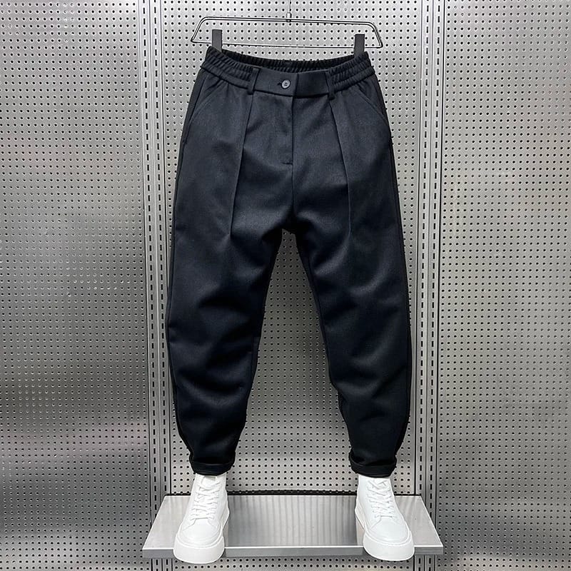 TAPERED WOOL BLEND TROUSERS FOR MEN