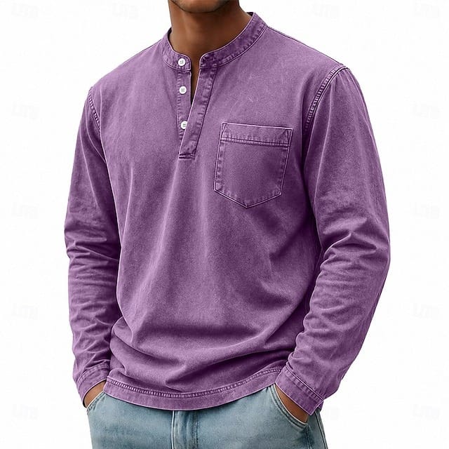 GARMENT WASHED SHIRT FOR MEN