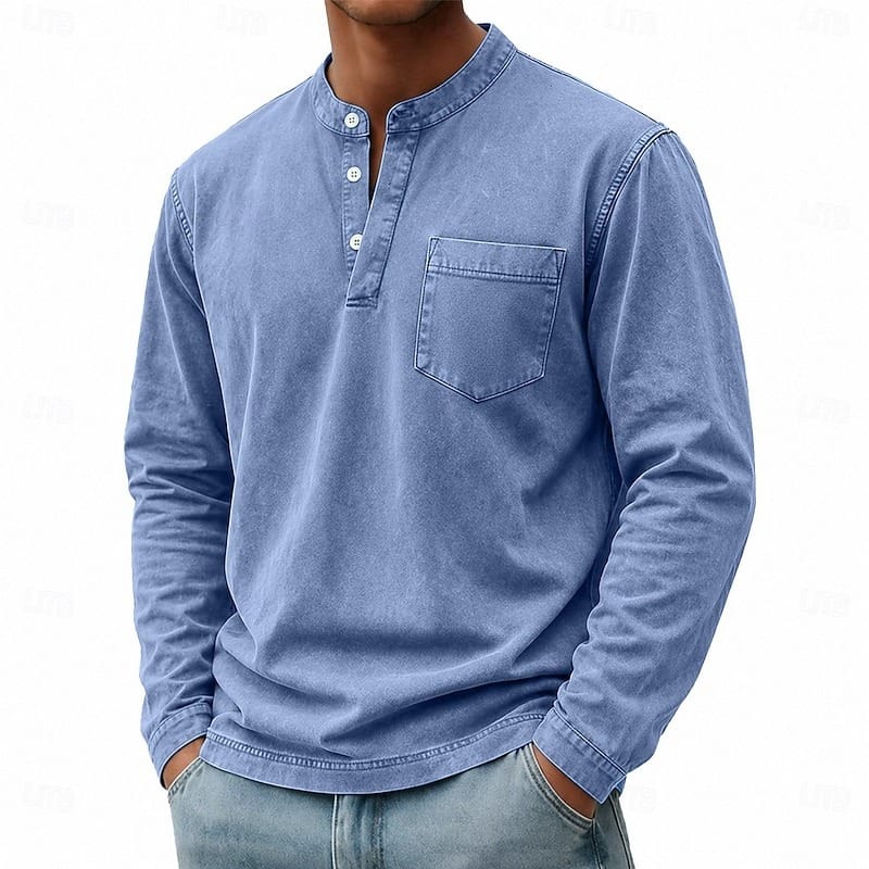 GARMENT WASHED SHIRT FOR MEN