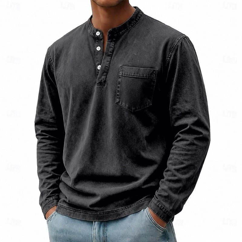 GARMENT WASHED SHIRT FOR MEN