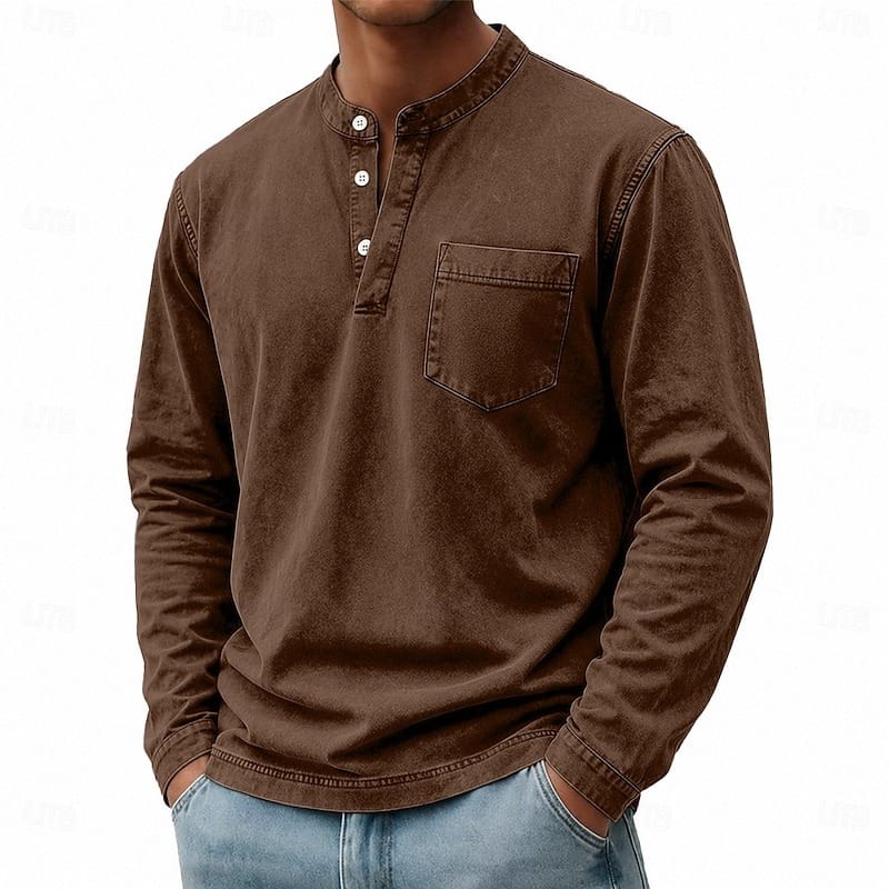 GARMENT WASHED SHIRT FOR MEN