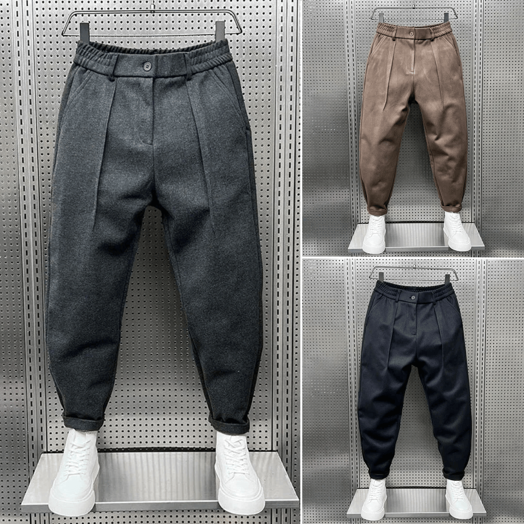 TAPERED WOOL BLEND TROUSERS FOR MEN