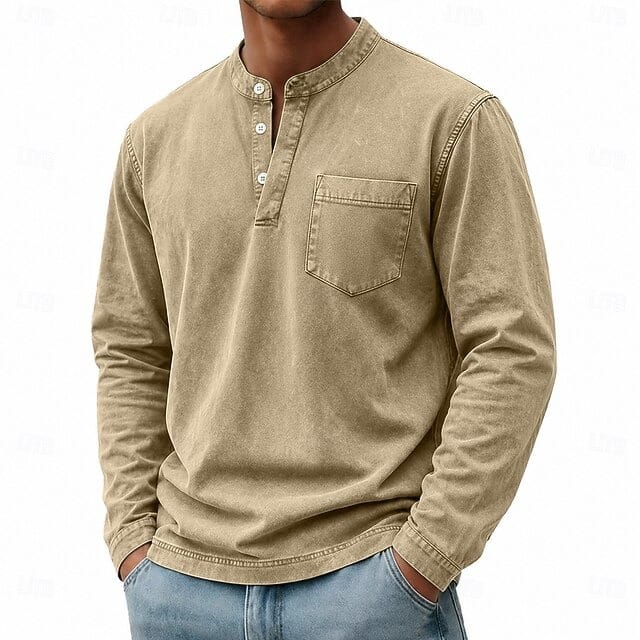 GARMENT WASHED SHIRT FOR MEN
