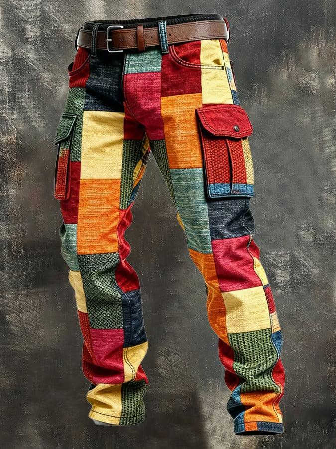WENTWORTH LONDON | PATCHWORK CARGO TROUSERS FOR MEN