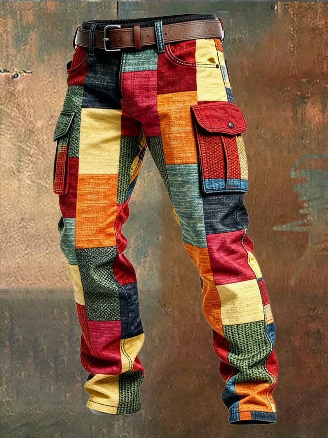 WENTWORTH LONDON | PATCHWORK CARGO TROUSERS FOR MEN