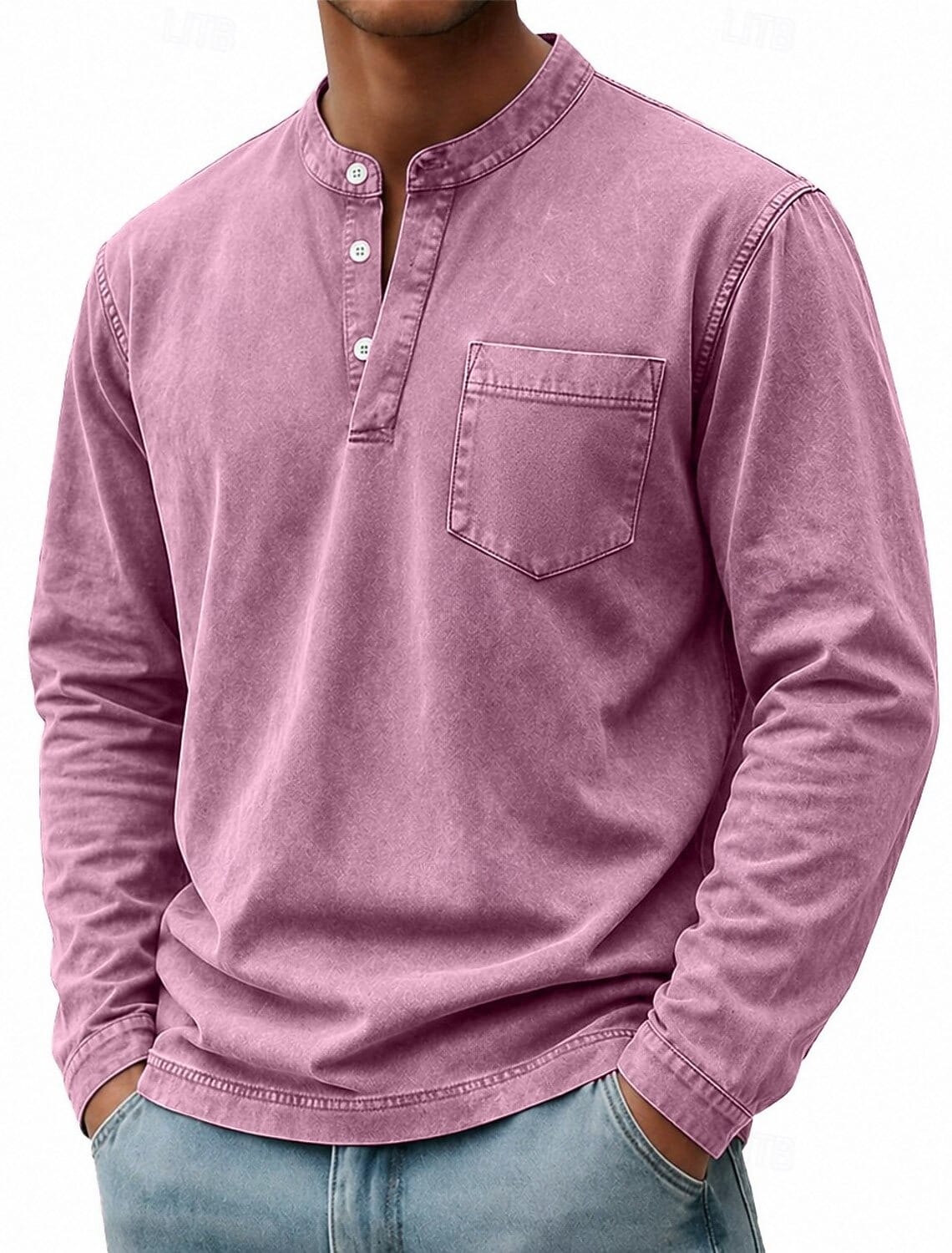 GARMENT WASHED SHIRT FOR MEN