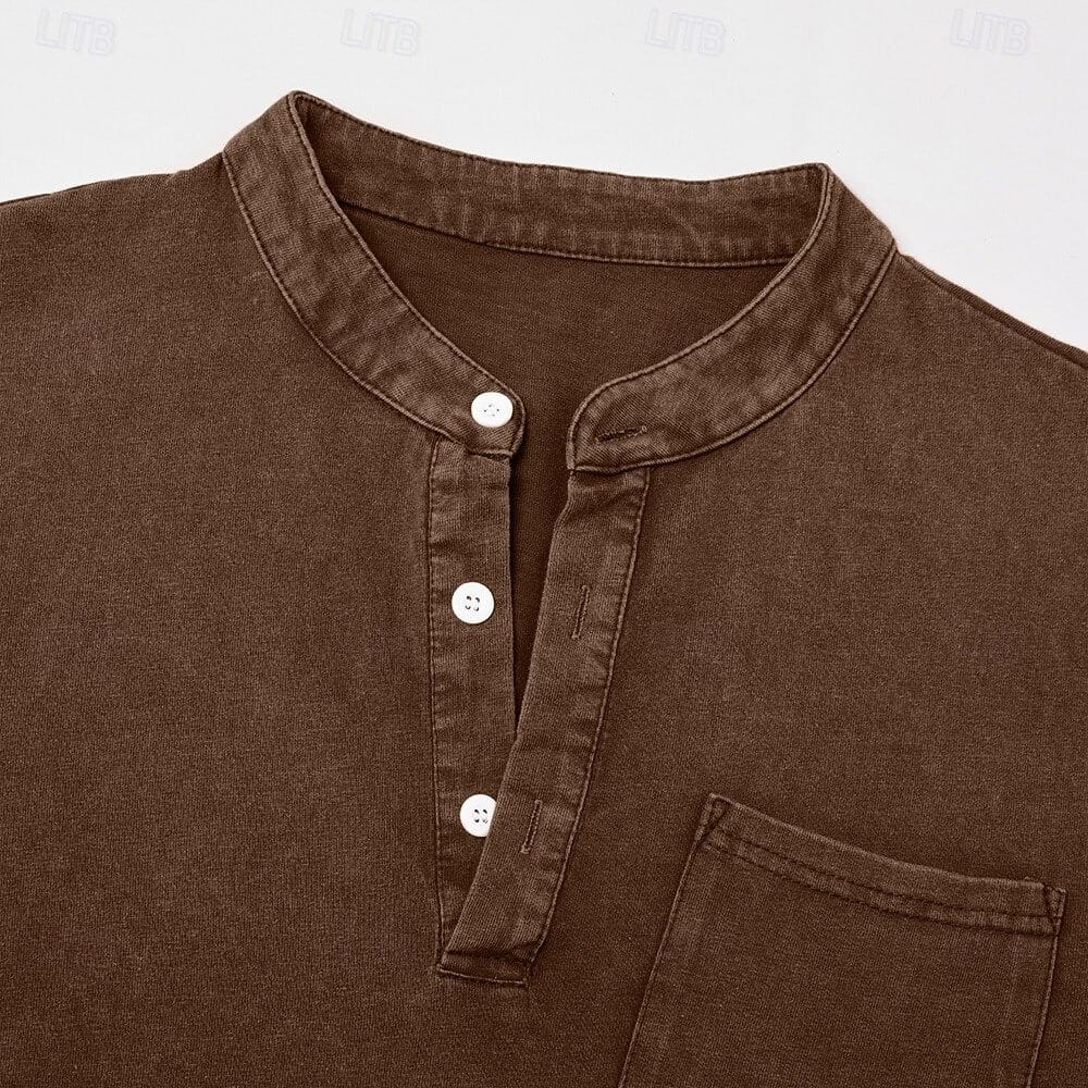 GARMENT WASHED SHIRT FOR MEN