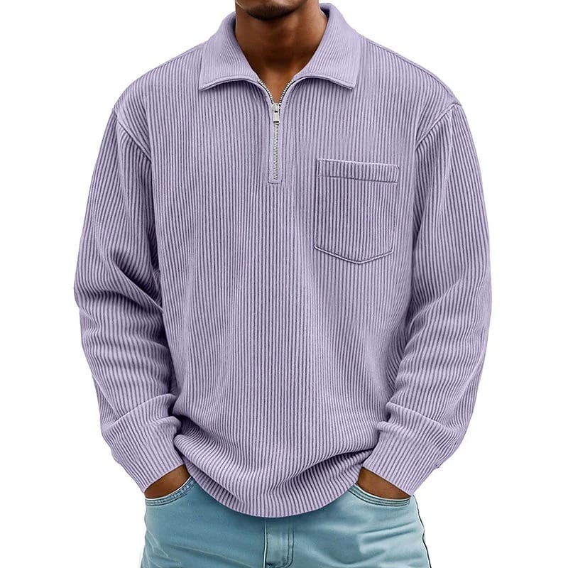 HALF ZIP CHEST POCKET SWEATER FOR MEN