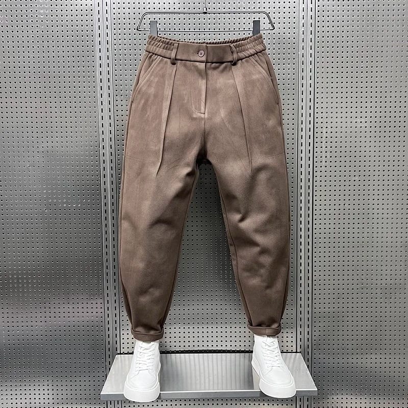 TAPERED WOOL BLEND TROUSERS FOR MEN