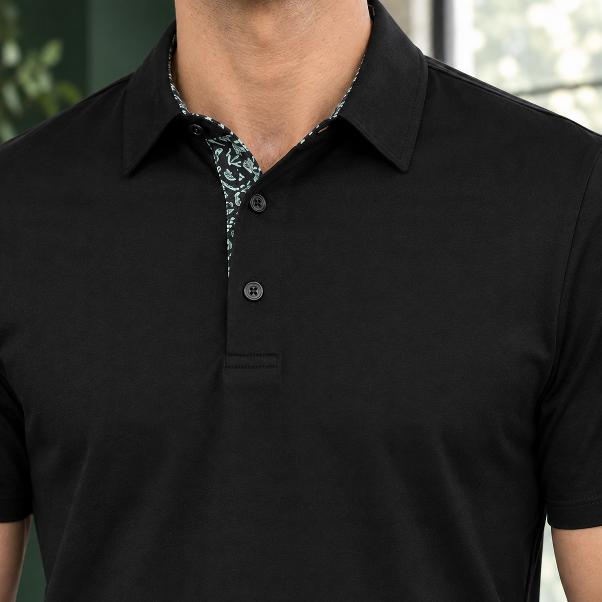 CONTRAST COLLAR POLO SHIRT FOR MEN