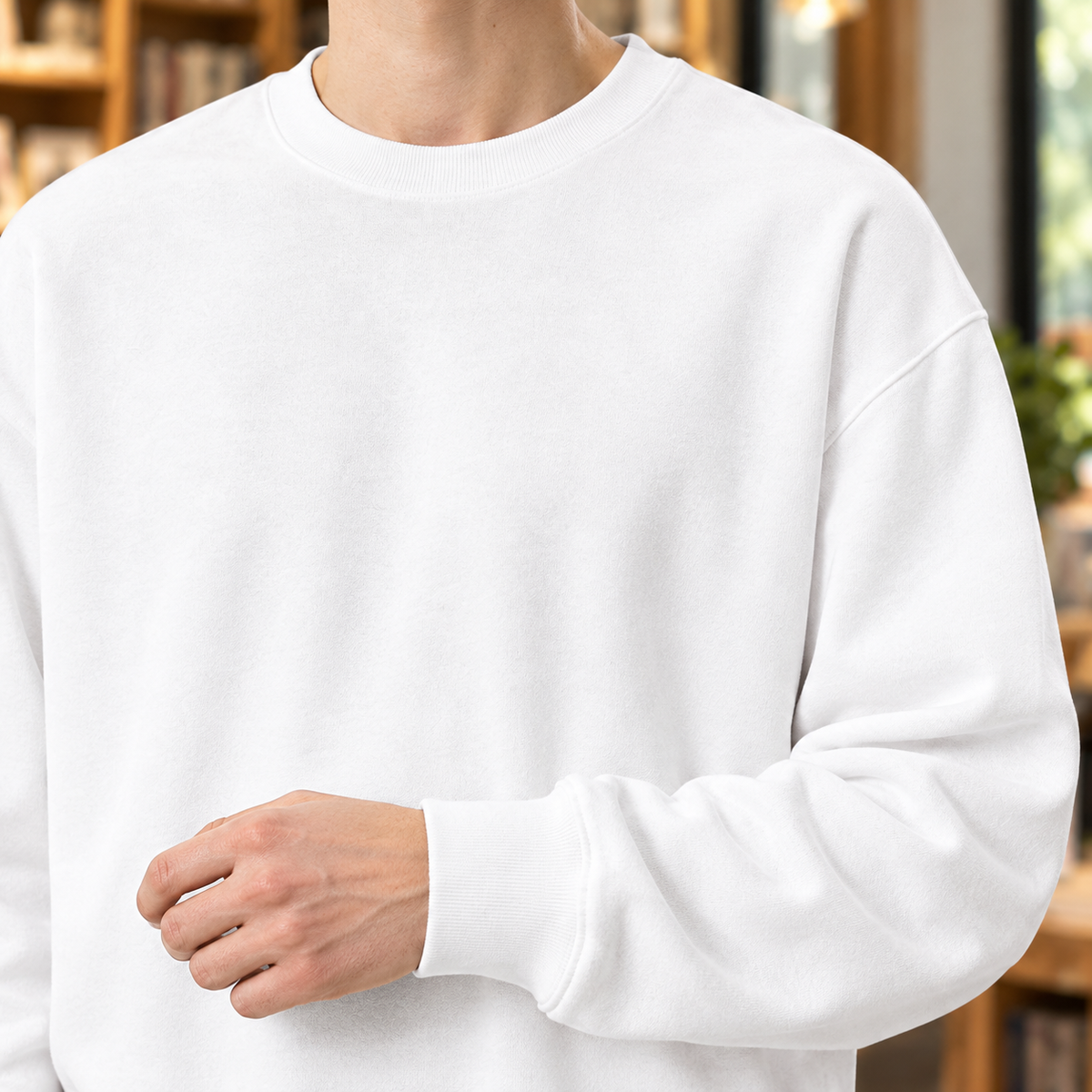 RELAXED CREW NECK SWEATER FOR MEN