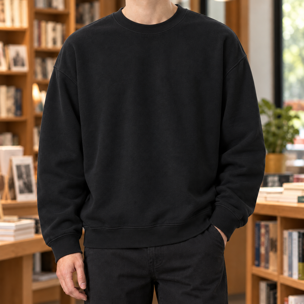 RELAXED CREW NECK SWEATER FOR MEN