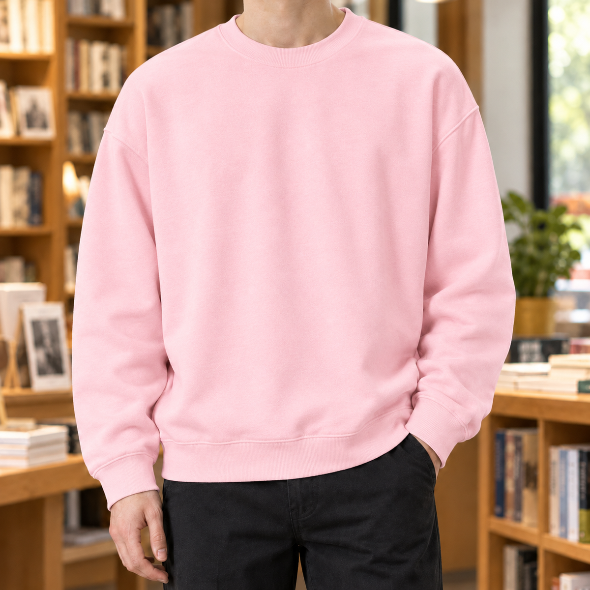 RELAXED CREW NECK SWEATER FOR MEN