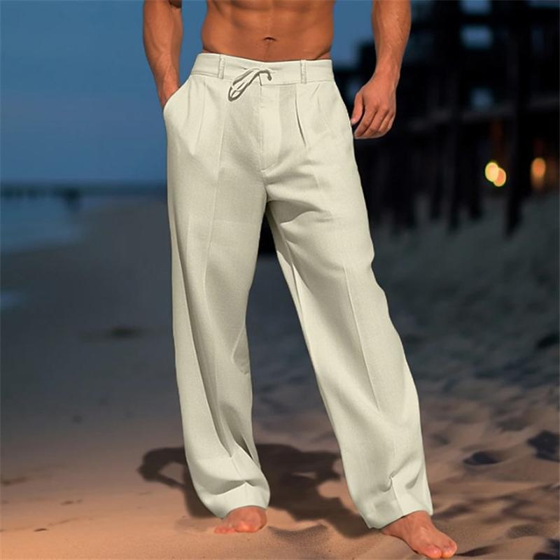 SLIM LINEN TROUSERS FOR MEN