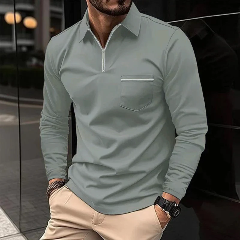 LONG SLEEVE COLLAR POLO SHIRT FOR MEN