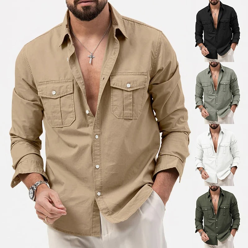WRINKLE RESISTANT BUTTON SHIRT FOR MEN
