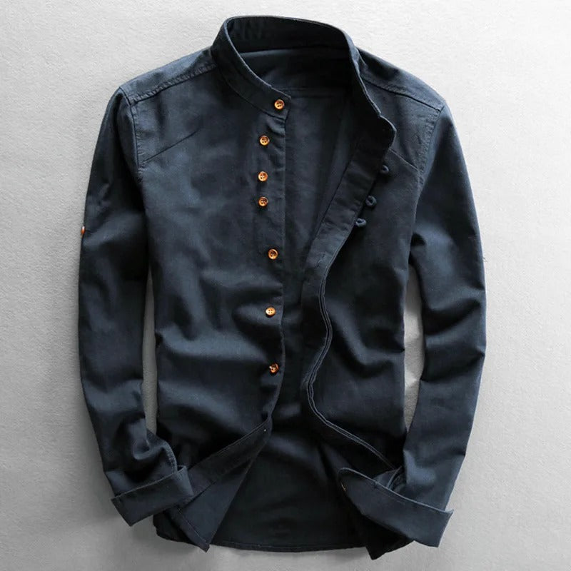 JAPANESE STAND COLLAR SHIRT FOR MEN