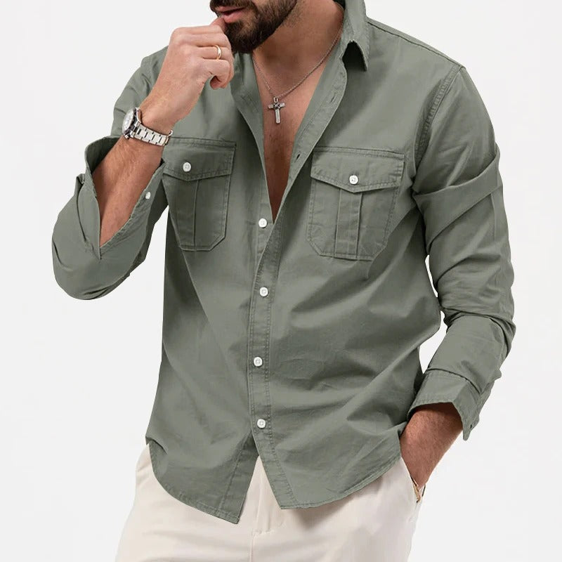 WRINKLE RESISTANT BUTTON SHIRT FOR MEN