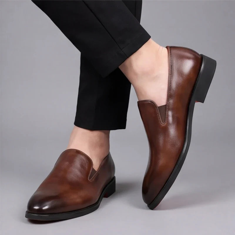 CUSHIONED LEATHER LOAFERS FOR MEN