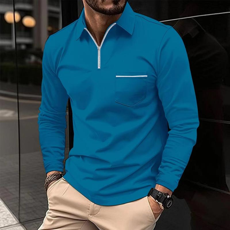 LONG SLEEVE COLLAR POLO SHIRT FOR MEN