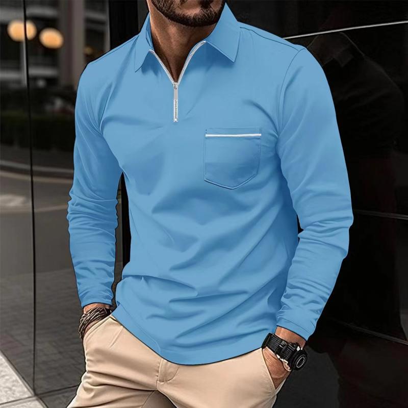 LONG SLEEVE COLLAR POLO SHIRT FOR MEN