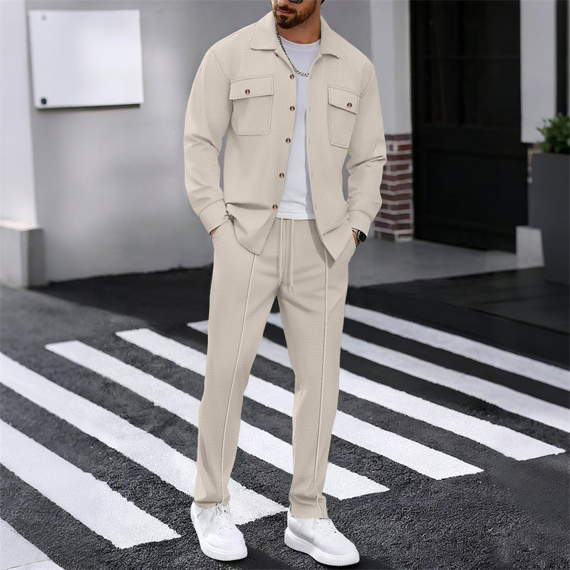 WAFFLE SET TROUSERS SHIRT FOR MEN
