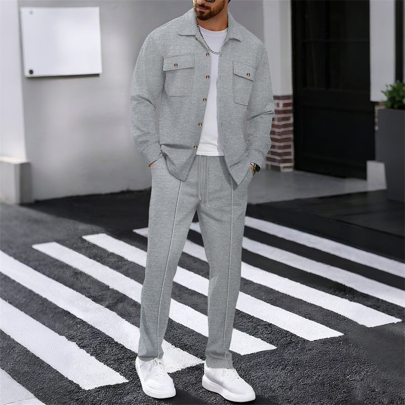 WAFFLE SET TROUSERS SHIRT FOR MEN