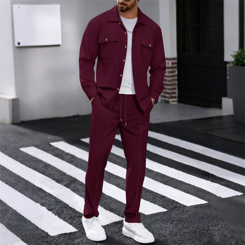 WAFFLE SET TROUSERS SHIRT FOR MEN