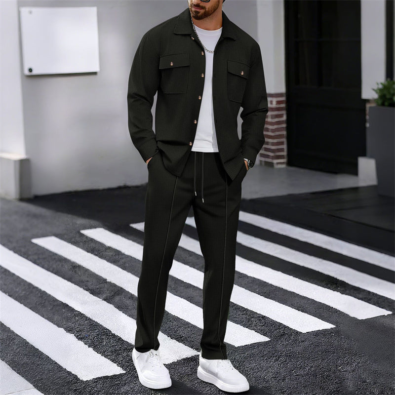 WAFFLE SET TROUSERS SHIRT FOR MEN