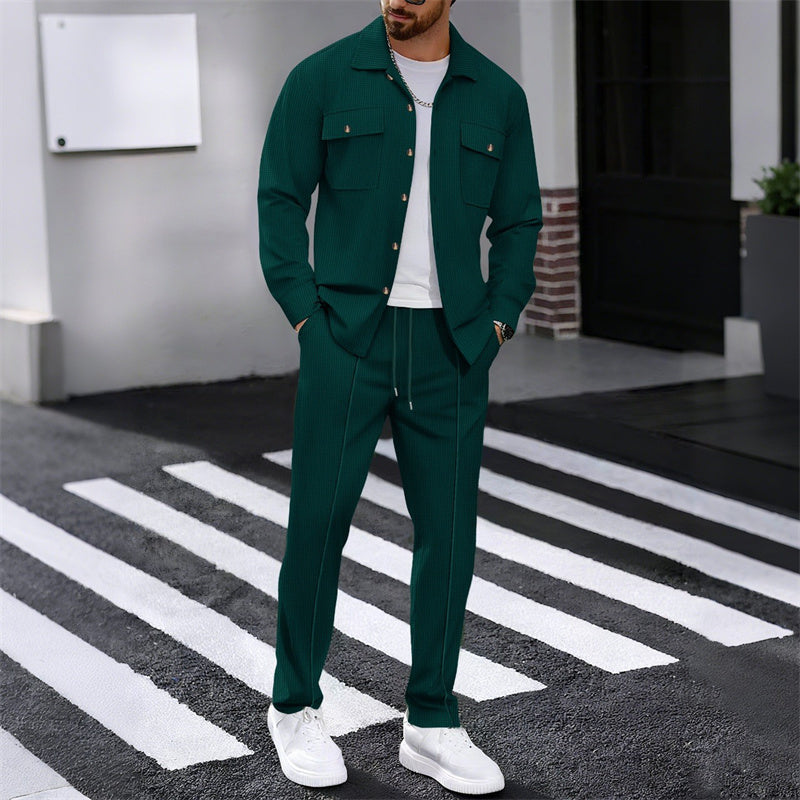 WAFFLE SET TROUSERS SHIRT FOR MEN