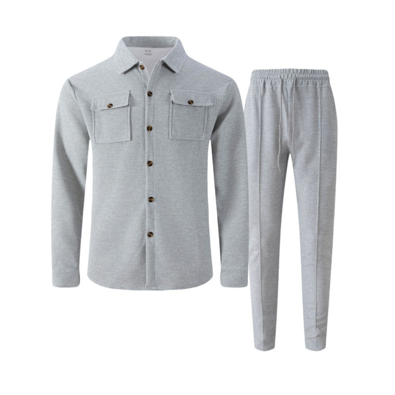 WAFFLE SET TROUSERS SHIRT FOR MEN