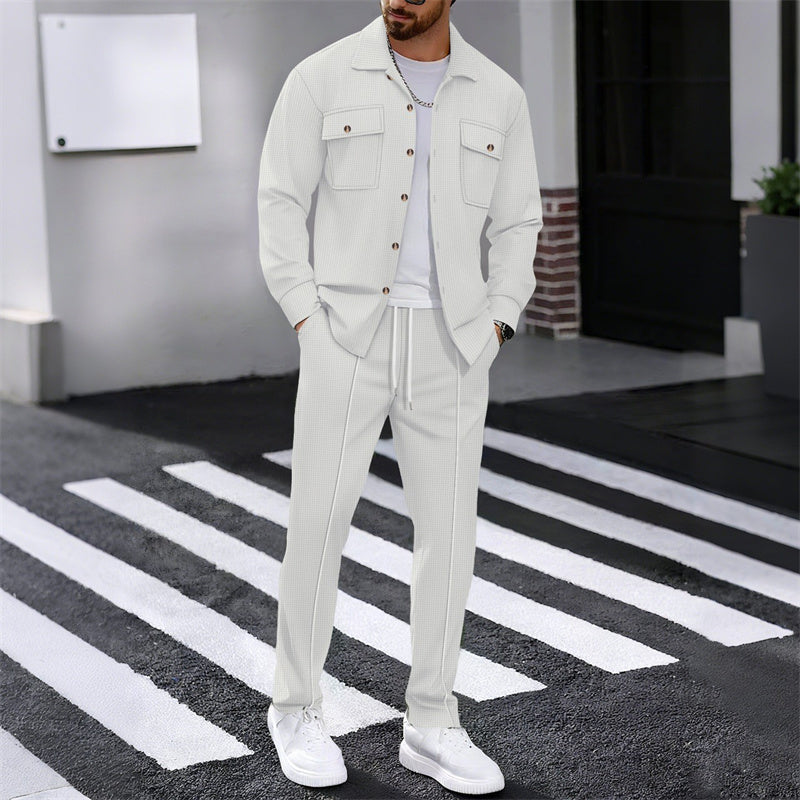 WAFFLE SET TROUSERS SHIRT FOR MEN