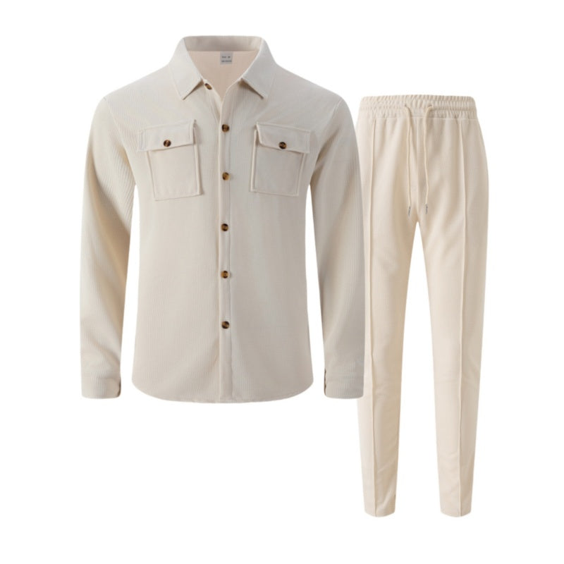 WAFFLE SET TROUSERS SHIRT FOR MEN