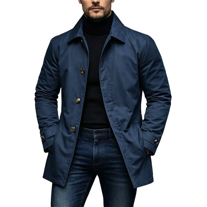 MID LENGTH WATER RESISTANT COAT FOR MEN
