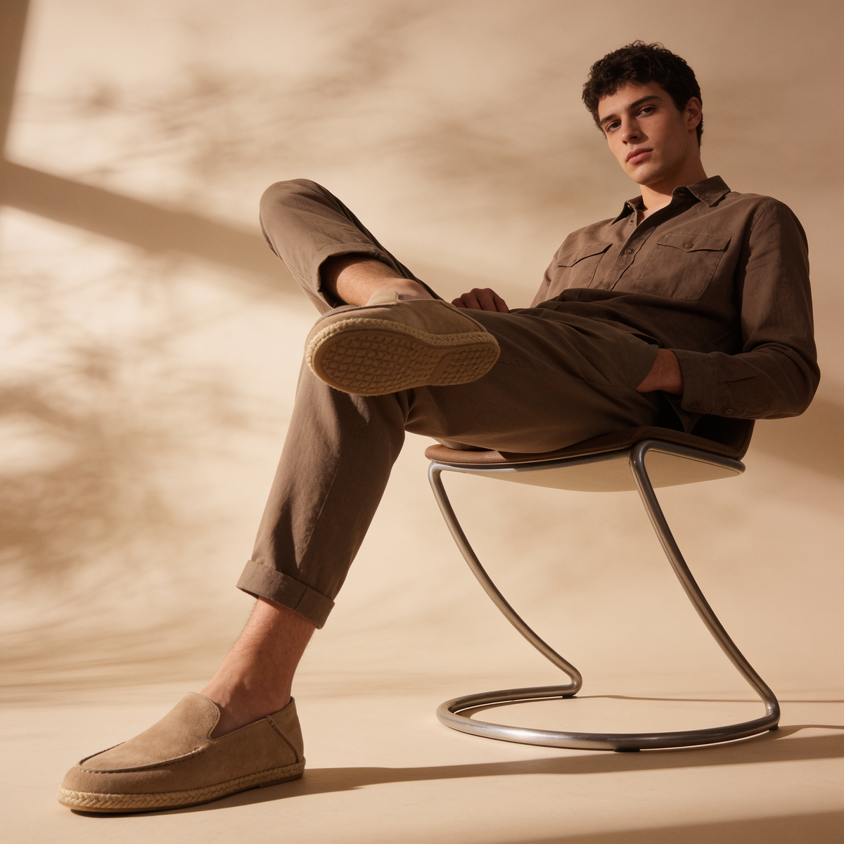 SUEDE ESPADRILLE LOAFERS FOR MEN