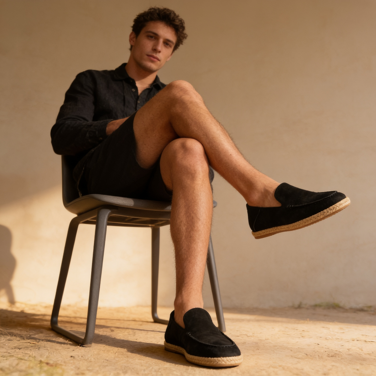 SUEDE ESPADRILLE LOAFERS FOR MEN