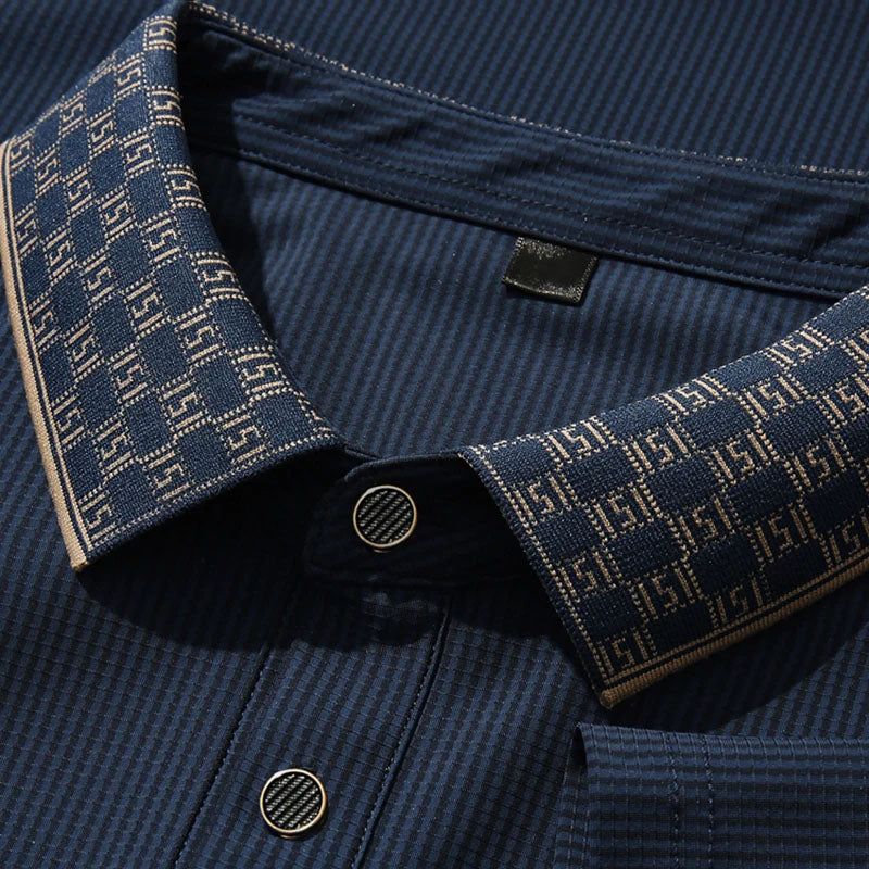 PATTERNED COLLAR POLO FOR MEN