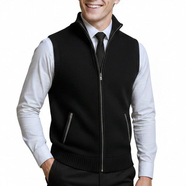 FULL ZIP STAND COLLAR CARDIGAN FOR MEN