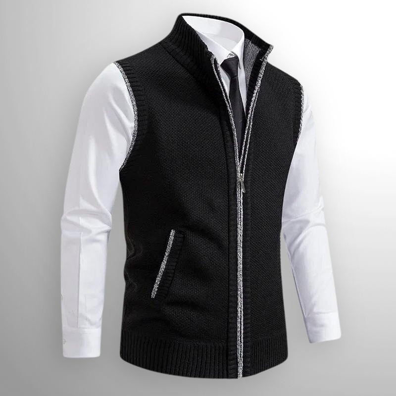FULL ZIP HIGH NECK VEST FOR MEN