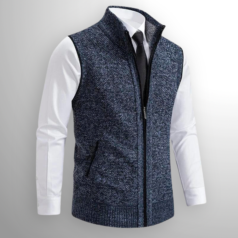FULL ZIP STAND COLLAR CARDIGAN FOR MEN
